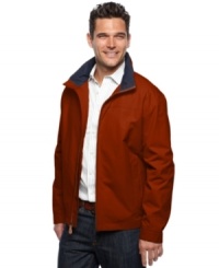 Top layer. This jacket from London Fog is the perfect lightweight cover for those in-between days. Top layer. This jacket from London Fog is the perfect lightweight cover for those in-between days.