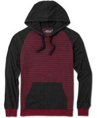 Dial up the cool on your casual wardrobe with this dark striped hoodie from Retrofit. Dial up the cool on your casual wardrobe with this dark striped hoodie from Retrofit.