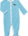 Carters Boys Newborn-9 Months Whale Terry Cloth Snap Footed Onesie (9 Months, Blue)