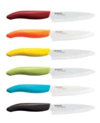Invite precision results into your kitchen with a professional knife that delivers a difference you can feel. The incredibly lightweight construction of the ceramic blade balances perfectly in your palm for straight and thin slices. Holding its edge 10 times longer than other cutlery, this knife stands out with razor sharp angling that stays sharper, longer. 5-year warranty. Invite precision results into your kitchen with a professional knife that delivers a difference you can feel. The incredibly lightweight construction of the ceramic blade balances perfectly in your palm for straight and thin slices. Holding its edge 10 times longer than other cutlery, this knife stands out with razor sharp angling that stays sharper, longer. 5-year warranty.