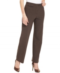 Add professional polish to your wardrobe with these petite herringbone trousers from JM Collection. Pair it with an elegant blouse and blazer for a office-ready look. Add professional polish to your wardrobe with these petite herringbone trousers from JM Collection. Pair it with an elegant blouse and blazer for a office-ready look.