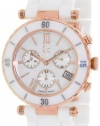 GUESS Women's Gc DIVER CHIC White Ceramic Chronograph