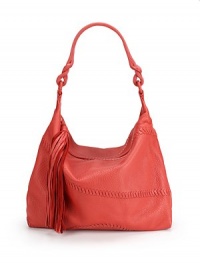 THE LOOKA soft, slouchy shape with whipstitched detailingButtery pebble-textured leatherSingle top handle, 9 dropTop zip closure with tassel pullOne inside zip pocketTwo inside open pocketsTHE FIT17½W X 14H X 4DTHE MATERIALLeatherSilky print liningORIGINImported THE LOOKA soft, slouchy shape with whipstitched detailingButtery pebble-textured leatherSingle top handle, 9 dropTop zip closure with tassel pullOne inside zip pocketTwo inside open pocketsTHE FIT17½W X 14H X 4DTHE MATERIALLeatherSilky print liningORIGINImported