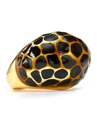 Make a fierce statement with this gold-plated dome ring from Kenneth Jay Lane. It's the perfect piece to build a party look around. Make a fierce statement with this gold-plated dome ring from Kenneth Jay Lane. It's the perfect piece to build a party look around.
