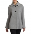 Cinzia Rocca - Angora & Virgin Wool Peacoat Two-button Short Coat Size 12 (Grey)