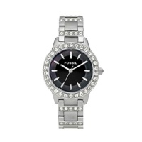 Fossil Women's ES2130 Stainless Steel Bracelet Black Glitz Analog Dial Watch Fossil Women's ES2130 Stainless Steel Bracelet Black Glitz Analog Dial Watch