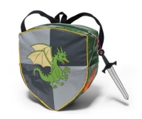Kidorable Dragon Knight Backpack, Grey/Green, One Size