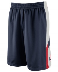 Get your game on while supporting your favorite NCAA team with these Connecticut Huskies basketball shorts featuring Dri-Fit technology from Nike. Get your game on while supporting your favorite NCAA team with these Connecticut Huskies basketball shorts featuring Dri-Fit technology from Nike.