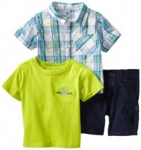 Nannette Baby-boys Infant 3 Piece Woven Shirt Knit Pullover and Short Set, Green, 24 Months Nannette Baby-boys Infant 3 Piece Woven Shirt Knit Pullover and Short Set, Green, 24 Months
