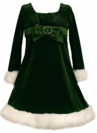 Bonnie Jean Girls 2-6X Glitter Stretch Velvet Empire Waist, Green, 4 Bonnie Jean Girls 2-6X Glitter Stretch Velvet Empire Waist, Green, 4