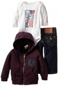 True Religion Baby-Girls Infant Baby 3 Piece Gift Box Set, Blackberry, 12-18 Months True Religion Baby-Girls Infant Baby 3 Piece Gift Box Set, Blackberry, 12-18 Months