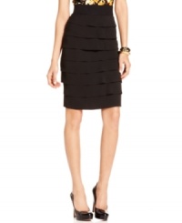 Take your style to the top tier with Alfani's petite pencil skirt-- it's a must-have for your wear-to-work wardrobe! Take your style to the top tier with Alfani's petite pencil skirt-- it's a must-have for your wear-to-work wardrobe!