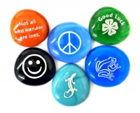 Geocache Swag, Set of six glass stones Geocache Swag, Set of six glass stones