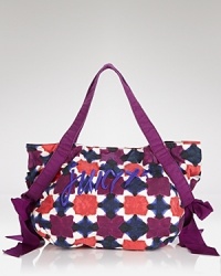 Hit print with this ikat tote from Juicy Couture. In perfect step with this season's global influences, it's a must for the jet/trend setter. Hit print with this ikat tote from Juicy Couture. In perfect step with this season's global influences, it's a must for the jet/trend setter.