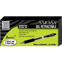 Zebra Pen Sarasa Retractable Gel, 20 black, 2 red, 2 blue Pack Bonus Box (14680) Zebra Pen Sarasa Retractable Gel, 20 black, 2 red, 2 blue Pack Bonus Box (14680)