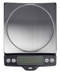 Get a good read on every meal. Change the way you work with this innovative food scale, which features a pull-out display for weighing large containers & dishes and still seeing the weight with ease. With an 11-pound capacity, this scale measures in 1/8-ounce increments for incredible accuracy and a precise approach to prep. Get a good read on every meal. Change the way you work with this innovative food scale, which features a pull-out display for weighing large containers & dishes and still seeing the weight with ease. With an 11-pound capacity, this scale measures in 1/8-ounce increments for incredible accuracy and a precise approach to prep.