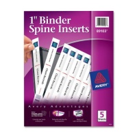 Avery Custom Binder Spine Inserts, 1 Spine Width, 8 Inserts per Sheet, 5 Sheets per Pack (89103) Avery Custom Binder Spine Inserts, 1 Spine Width, 8 Inserts per Sheet, 5 Sheets per Pack (89103)