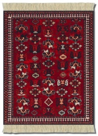 Lextra DeYoung Early Turkmen MouseRug, 10.25 x 7.125 Inches, Red, Navy and White, One (MET-1) Lextra DeYoung Early Turkmen MouseRug, 10.25 x 7.125 Inches, Red, Navy and White, One (MET-1)