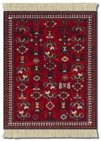 Lextra DeYoung Early Turkmen MouseRug, 10.25 x 7.125 Inches, Red, Navy and White, One (MET-1)