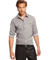 Recruit another cool shirt for your style army with this military-inspired shirt from Kenneth Cole New York. (Clearance) Recruit another cool shirt for your style army with this military-inspired shirt from Kenneth Cole New York. (Clearance)