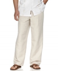 Light, comfortable and casual, this drawstring pant offers the perfect style for relaxed, summertime get-togethers. Light, comfortable and casual, this drawstring pant offers the perfect style for relaxed, summertime get-togethers.