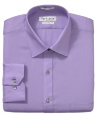 With a crisp, classic look, this shirt from Van Heusen easily rounds out your dress wardrobe. With a crisp, classic look, this shirt from Van Heusen easily rounds out your dress wardrobe.