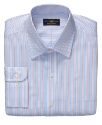 In a classic palette and a can't-miss pattern, this Club Room dress shirt will be a staple in your dress wardrobe. In a classic palette and a can't-miss pattern, this Club Room dress shirt will be a staple in your dress wardrobe.