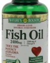 Nature's Bounty Fish Oil  2400 Mg Double Strength Odorless Softgels, Omega 3, 90-Count