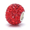 Bella Fascini Candy Apple Red Round Ball Crystal Pave Sparkle Bling - Solid .925 Sterling Silver Core European Charm Bead Made with Authentic Swarovski Crystals - Compatible Brand Bracelets : Authentic Pandora, Chamilia, Moress, Troll, Ohm, Zable, Biagi, 