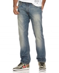 Whether you're staying in or stepping out, these Rocawear jeans will have you doing so in comfortable style. Whether you're staying in or stepping out, these Rocawear jeans will have you doing so in comfortable style.