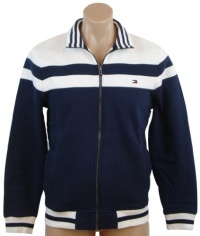 Tommy Hilfiger Mens Long Sleeve Full-Zip Track Jacket - XL - Navy/White Tommy Hilfiger Mens Long Sleeve Full-Zip Track Jacket - XL - Navy/White