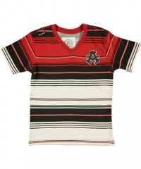 Akademiks Wrights V-Neck T-Shirt (Sizes 4 - 7) - red, 7 Akademiks Wrights V-Neck T-Shirt (Sizes 4 - 7) - red, 7