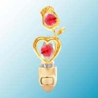 Rose Night Light..... With Red Color Swarovski Austrian Crystals Rose Night Light..... With Red Color Swarovski Austrian Crystals