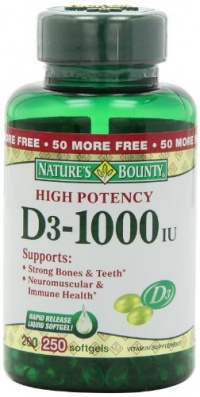 Nature's Bounty Vitamin D3-1000 Iu Softgels, 200-Count