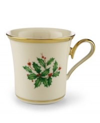 What finer things can there be than this? Part of an exquisite china collection from Lenox, sip your favorite warm brew from this holiday-theme mug. What finer things can there be than this? Part of an exquisite china collection from Lenox, sip your favorite warm brew from this holiday-theme mug.
