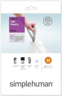 simplehuman Custom Fit Trash Can Liner H, 30-35 Liters / 8-9 Gallons, 20-Count (Pack of 4) simplehuman Custom Fit Trash Can Liner H, 30-35 Liters / 8-9 Gallons, 20-Count (Pack of 4)