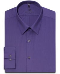Punch up your office look with the fresh berry tone of this Geoffrey Beene slim fit dress shirt. Punch up your office look with the fresh berry tone of this Geoffrey Beene slim fit dress shirt.