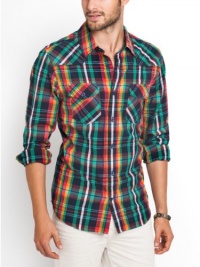 GUESS Austin Long-Sleeve Slim-Fit Highland Sh