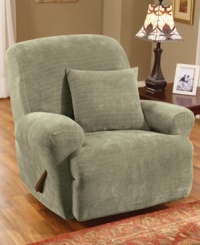 Snug, form-fitting slipcovers for hard-to-fit furniture. The Stretch Royal Diamond collection protects and restores ragged recliners with rows of regal diamonds that bring a graceful flow to any living area. Decorative pillow cover sold separately. Snug, form-fitting slipcovers for hard-to-fit furniture. The Stretch Royal Diamond collection protects and restores ragged recliners with rows of regal diamonds that bring a graceful flow to any living area. Decorative pillow cover sold separately.