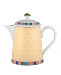 Energize your morning with the Twist Alea coffeepot. The bright enamel colorblock design is a perfect contrast to the fine white china. Features a vivid band of color along the rim. Holds 42-1/4 oz. Energize your morning with the Twist Alea coffeepot. The bright enamel colorblock design is a perfect contrast to the fine white china. Features a vivid band of color along the rim. Holds 42-1/4 oz.