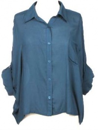 Gorgeous The True Love Deep Aqua Blue Button Down Blouse - Small Gorgeous The True Love Deep Aqua Blue Button Down Blouse - Small
