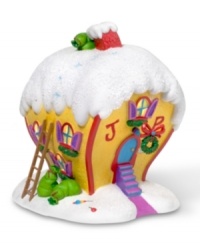 As cute as Cindy-Lou Who herself, this Who-ville house bursts with the whimsical splendor of Dr. Seuss. Bags of presents and decorations left behind by the Grinch welcome Christmas to any home. As cute as Cindy-Lou Who herself, this Who-ville house bursts with the whimsical splendor of Dr. Seuss. Bags of presents and decorations left behind by the Grinch welcome Christmas to any home.