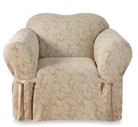 Sure Fit Scroll 1-Piece Chair Slipcover, Champagne Sure Fit Scroll 1-Piece Chair Slipcover, Champagne