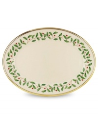 For nearly 150 years, Lenox has been renowned throughout the world as a premier designer and manufacturer of fine china. A long-beloved Lenox pattern, Holiday, expresses the joy of the season in heirloom-quality ivory bone china banded in a festive red and green holly design, and edged in polished gold. For nearly 150 years, Lenox has been renowned throughout the world as a premier designer and manufacturer of fine china. A long-beloved Lenox pattern, Holiday, expresses the joy of the season in heirloom-quality ivory bone china banded in a festive red and green holly design, and edged in polished gold.