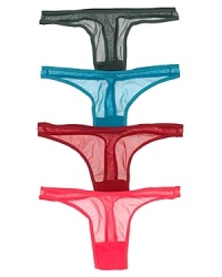 Cosabella's thong in a new ultra fine gauge mesh and extra soft elastic trim. Designed to lay snug to the body for a barely there feel. Style #SOIRN0341 Cosabella's thong in a new ultra fine gauge mesh and extra soft elastic trim. Designed to lay snug to the body for a barely there feel. Style #SOIRN0341