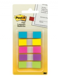 Post-it Flags with On-the-Go Dispenser, Assorted Bright Colors, 1/2-Inch Wide, 100/Dispenser, 1-Dispenser/Pack Post-it Flags with On-the-Go Dispenser, Assorted Bright Colors, 1/2-Inch Wide, 100/Dispenser, 1-Dispenser/Pack
