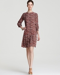Catch wind of tribal-chic in this RAOUL dress, touting crisp animal print against a breezy pleated silhouette. Slip an edgy leather vest over the style for a punch of modern femininity. Catch wind of tribal-chic in this RAOUL dress, touting crisp animal print against a breezy pleated silhouette. Slip an edgy leather vest over the style for a punch of modern femininity.