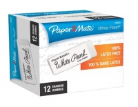 Paper Mate White Pearl Latex Free Erasers, 12 Erasers Paper Mate White Pearl Latex Free Erasers, 12 Erasers