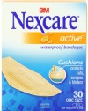 Nexcare Active Extra Cushion Bandage, One Sizes, 30 ct Packages (Pack of 4)