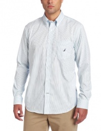 Nautica Men's Long Sleeve Tricolor Stripe Woven